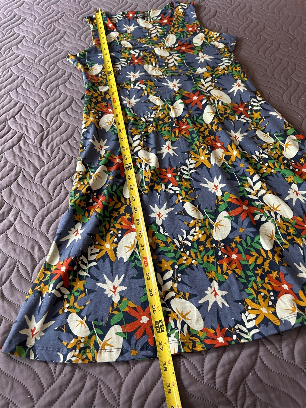Like NEW - Toad&Co Floral Midi Dress with Multicolor Flower/Leaf Print 🌺 🍁 - Picture 5 of 9